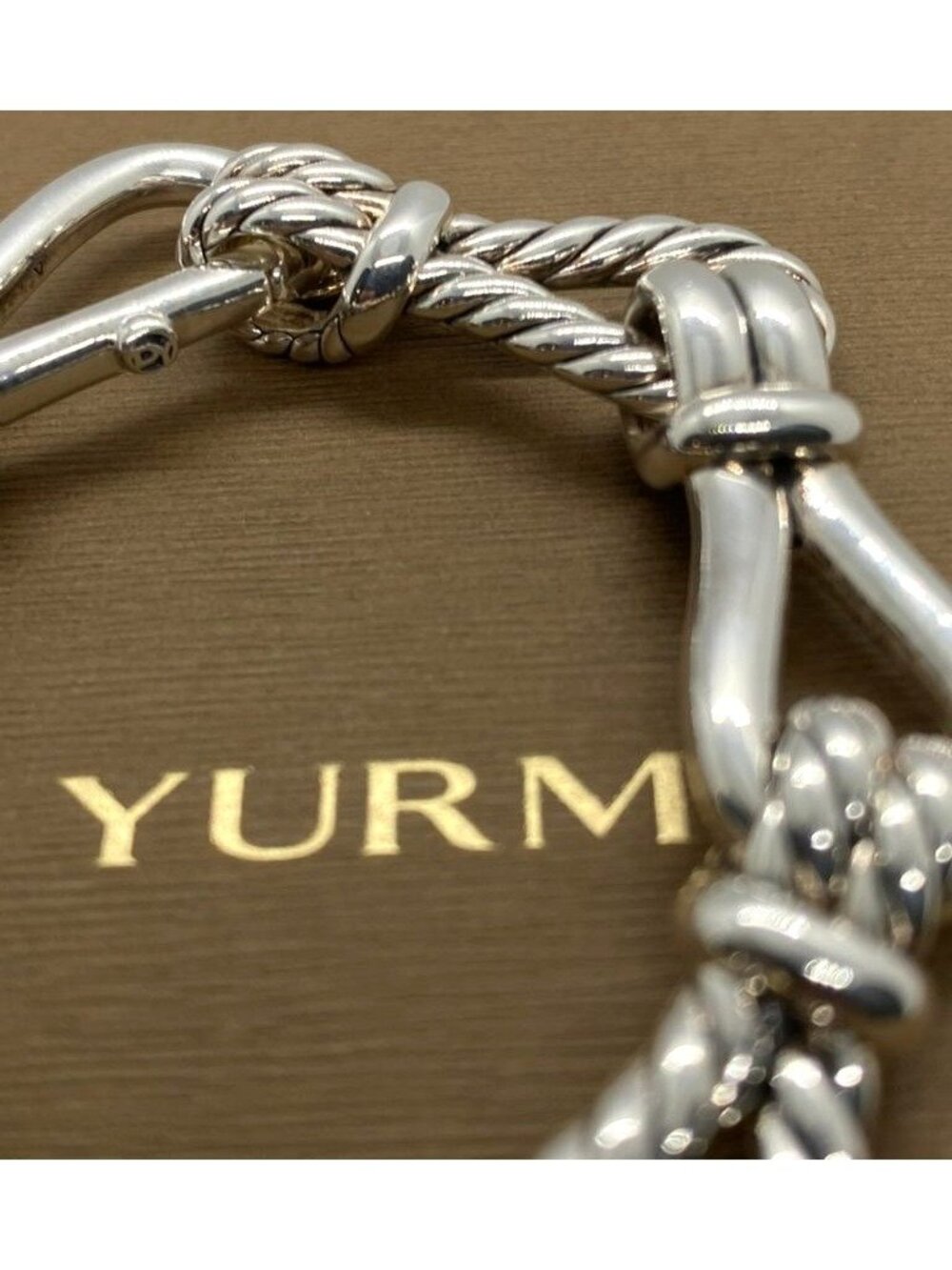 David Yurman 14mm Thoroughbred Loop Chain Bracelet 925 750 - Picture 8 of 12